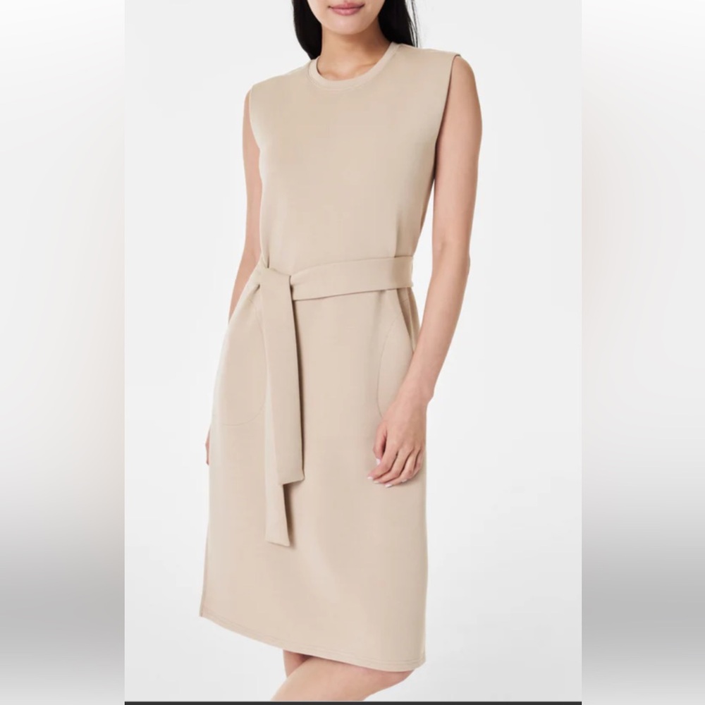 SPANX Dress NWT AirEssentials Tie Tank Dress Tahini Tan Small New Stretch